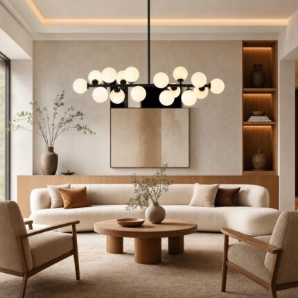 16 Bulb Chandelier (Black) lifestyle main image